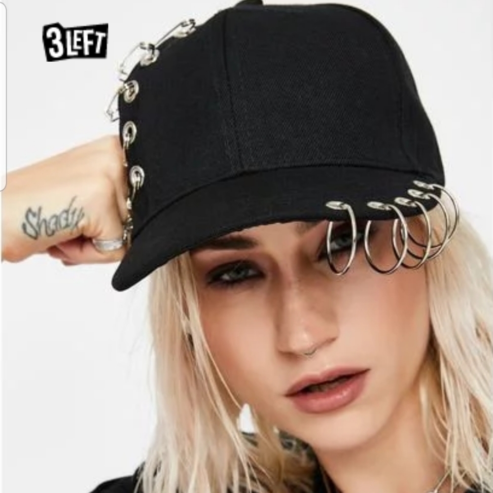 Dolls Kill Black punk baseball cap
